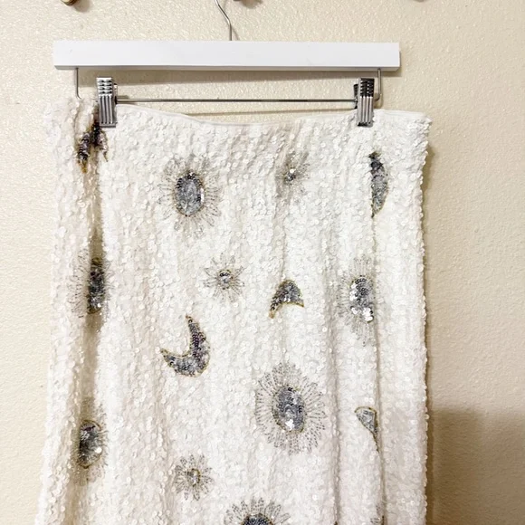 Show Me Your Mumu RSVP Skirt in White Celestial Sequins Allover Embellished XL - Picture 11 of 13